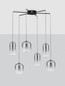 Preview: Nova Luce LED Pendelleuchte Aelia dimmbar 25W warmweiss 3000K Rauchgrau Schwarz Glas Metall Ø72cm 9009143