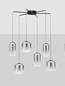 Preview: Nova Luce LED Pendelleuchte Aelia dimmbar 25W warmweiss 3000K Rauchgrau Schwarz Glas Metall Ø72cm 9009143