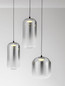 Preview: Nova Luce LED Pendelleuchte Aelia dimmbar 25W warmweiss 3000K Rauchgrau Schwarz Glas Metall Ø72cm 9009143