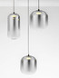 Preview: Nova Luce LED Pendelleuchte Aelia dimmbar 25W warmweiss 3000K Rauchgrau Schwarz Glas Metall Ø72cm 9009143