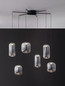 Preview: Nova Luce LED Pendelleuchte Aelia dimmbar 25W warmweiss 3000K Rauchgrau Schwarz Glas Metall Ø72cm 9009143