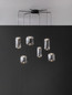 Preview: Nova Luce LED Pendelleuchte Aelia dimmbar 25W warmweiss 3000K Rauchgrau Schwarz Glas Metall Ø72cm 9009143