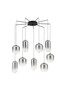 Preview: Nova Luce LED Pendelleuchte Aelia dimmbar 36W warmweiss 3000K Rauchgrau Schwarz Glas Metall Ø82cm 9009144