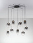 Preview: Nova Luce LED Pendelleuchte Aelia dimmbar 36W warmweiss 3000K Rauchgrau Schwarz Glas Metall Ø82cm 9009144