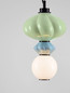 Preview: Nova Luce LED Pendelleuchte Oneta dimmbar 8W warmweiss 3000K Mehrfarbig Glas Metall Ø20cm 9009155