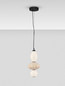 Preview: Nova Luce LED Pendelleuchte Oneta dimmbar 18W warmweiss 3000K Beige Schwarz Opal Glas Metall Ø20cm 9009156