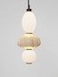 Preview: Nova Luce LED Pendelleuchte Oneta dimmbar 18W warmweiss 3000K Beige Schwarz Opal Glas Metall Ø20cm 9009156