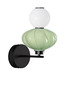 Preview: Nova Luce LED Wandleuchte Oneta dimmbar 8W warmweiss 3000K Schwarz Opal Salbeigrün Glas Metall 35x28cm 9009161