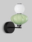 Preview: Nova Luce LED Wandleuchte Oneta dimmbar 8W warmweiss 3000K Schwarz Opal Salbeigrün Glas Metall 35x28cm 9009161