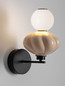 Preview: Nova Luce LED Wandleuchte Oneta dimmbar 8W warmweiss 3000K Schwarz Opal Beige Glas Metall 35x28cm 9009162