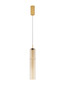 Preview: Nova Luce LED Pendelleuchte Sano 3W warmweiss 3000K Cognac Gold Glas Metall Ø9cm 9009166