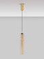 Preview: Nova Luce LED Pendelleuchte Sano 3W warmweiss 3000K Cognac Gold Glas Metall Ø9cm 9009166