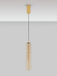 Preview: Nova Luce LED Pendelleuchte Sano 3W warmweiss 3000K Cognac Gold Glas Metall Ø9cm 9009166