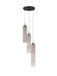 Preview: Nova Luce LED Pendelleuchte Sano 9W warmweiss 3000K Mokka Schwarz Glas Metall Ø30cm 9009167