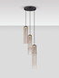 Preview: Nova Luce LED Pendelleuchte Sano 9W warmweiss 3000K Mokka Schwarz Glas Metall Ø30cm 9009167