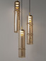Preview: Nova Luce LED Pendelleuchte Sano 9W warmweiss 3000K Cognac Gold Glas Metall Ø30cm 9009168