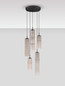 Preview: Nova Luce LED Pendelleuchte Sano dimmbar 15W warmweiss 3000K Mokka Schwarz Glas Metall Ø34cm 9009169