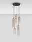 Preview: Nova Luce LED Pendelleuchte Sano dimmbar 15W warmweiss 3000K Mokka Schwarz Glas Metall Ø34cm 9009169