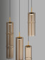 Preview: Nova Luce LED Pendelleuchte Sano dimmbar 15W warmweiss 3000K Cognac Gold Glas Metall Ø34cm 9009170