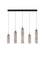 Preview: Nova Luce LED Pendelleuchte Sano dimmbar 18W warmweiss 3000K Mokka Schwarz Glas Metall Ø94cm 9009171