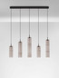 Preview: Nova Luce LED Pendelleuchte Sano dimmbar 18W warmweiss 3000K Mokka Schwarz Glas Metall Ø94cm 9009171