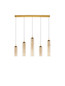 Preview: Nova Luce LED Pendelleuchte Sano dimmbar 18W warmweiss 3000K Cognac Gold Glas Metall Ø94cm 9009172