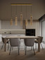 Preview: Nova Luce LED Pendelleuchte Sano dimmbar 18W warmweiss 3000K Cognac Gold Glas Metall Ø94cm 9009172