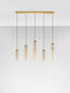 Preview: Nova Luce LED Pendelleuchte Sano dimmbar 18W warmweiss 3000K Cognac Gold Glas Metall Ø94cm 9009172