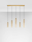 Preview: Nova Luce LED Pendelleuchte Sano dimmbar 18W warmweiss 3000K Cognac Gold Glas Metall Ø94cm 9009172