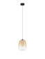 Preview: Nova Luce LED Pendelleuchte Oblo 3W warmweiss 3000K Bernstein Schwarz Glas Metall Ø16cm 9009173
