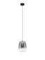 Preview: Nova Luce LED Pendelleuchte Oblo 3W warmweiss 3000K Rauchgrau Schwarz Glas Metall Ø16cm 9009174
