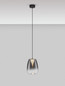 Preview: Nova Luce LED Pendelleuchte Oblo 3W warmweiss 3000K Rauchgrau Schwarz Glas Metall Ø16cm 9009174