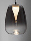 Preview: Nova Luce LED Pendelleuchte Oblo 3W warmweiss 3000K Rauchgrau Schwarz Glas Metall Ø16cm 9009174