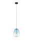 Preview: Nova Luce LED Pendelleuchte Oblo 3W warmweiss 3000K Hellblau Schwarz Glas Metall Ø16cm 9009175