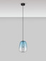Preview: Nova Luce LED Pendelleuchte Oblo 3W warmweiss 3000K Hellblau Schwarz Glas Metall Ø16cm 9009175