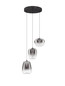 Preview: Nova Luce LED Pendelleuchte Oblo 10W warmweiss 3000K Rauchgrau Schwarz Glas Metall Ø41cm 9009176