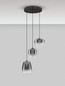 Preview: Nova Luce LED Pendelleuchte Oblo 10W warmweiss 3000K Rauchgrau Schwarz Glas Metall Ø41cm 9009176