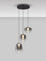 Preview: Nova Luce LED Pendelleuchte Oblo 10W warmweiss 3000K Rauchgrau Schwarz Glas Metall Ø41cm 9009176