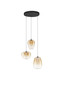 Preview: Nova Luce LED Pendelleuchte Oblo 10W warmweiss 3000K Bernstein Schwarz Glas Metall Ø41cm 9009177