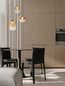 Preview: Nova Luce LED Pendelleuchte Oblo 10W warmweiss 3000K Bernstein Schwarz Glas Metall Ø41cm 9009177