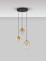 Preview: Nova Luce LED Pendelleuchte Oblo 10W warmweiss 3000K Bernstein Schwarz Glas Metall Ø41cm 9009177