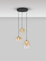 Preview: Nova Luce LED Pendelleuchte Oblo 10W warmweiss 3000K Bernstein Schwarz Glas Metall Ø41cm 9009177