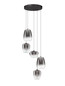 Preview: Nova Luce LED Pendelleuchte Oblo dimmbar 18W warmweiss 3000K Rauchgrau Schwarz Glas Metall Ø47cm 9009178