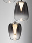 Preview: Nova Luce LED Pendelleuchte Oblo dimmbar 18W warmweiss 3000K Rauchgrau Schwarz Glas Metall Ø47cm 9009178