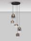 Preview: Nova Luce LED Pendelleuchte Oblo dimmbar 18W warmweiss 3000K Rauchgrau Schwarz Glas Metall Ø47cm 9009178