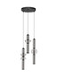 Preview: Nova Luce LED Pendelleuchte Ulon dimmbar 37W warmweiss 3000K Rauchgrau Schwarz Glas Metall Ø38cm 9009183