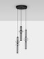 Preview: Nova Luce LED Pendelleuchte Ulon dimmbar 37W warmweiss 3000K Rauchgrau Schwarz Glas Metall Ø38cm 9009183