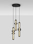 Preview: Nova Luce LED Pendelleuchte Ulon dimmbar 37W warmweiss 3000K Rauchgrau Schwarz Glas Metall Ø38cm 9009183