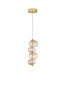 Preview: Nova Luce LED Pendelleuchte Leda dimmbar 15W warmweiss 3000K Bernstein Hellgold Glas Metall Ø16cm 9009184