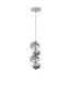 Preview: Nova Luce LED Pendelleuchte Leda dimmbar 15W warmweiss 3000K Rauchgrau Chrom Glas Metall Ø16cm 9009185
